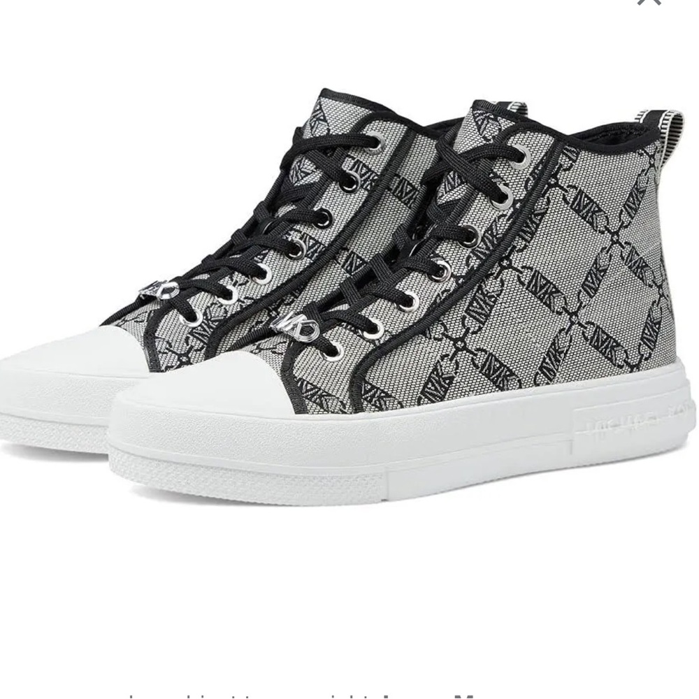 Michael Kors Evy Empire Logo Jacquard High Top Sneakers ✨brand new ✨ no box - Picture 10 of 12